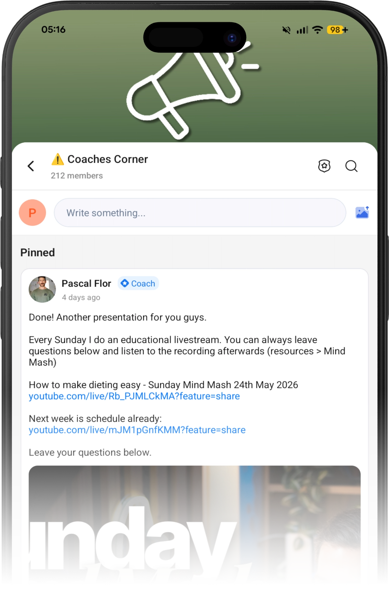Community app screen